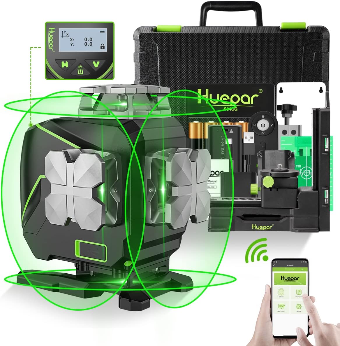 Nivela laser Huepar S04CG, 4D 16 linii Nivela laser Huepar S04CG, 4D 16 linii